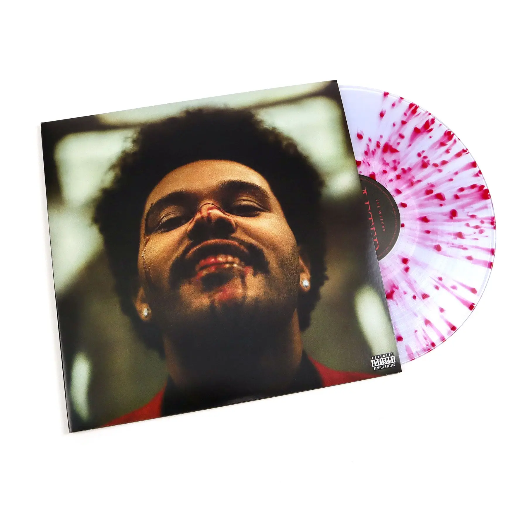 The Weeknd 2020 XO Records Colored Blood Splatter Limited Edition Double LP Vinyl Record, Grammy Artist Collectible with Printed Inner Sleeves