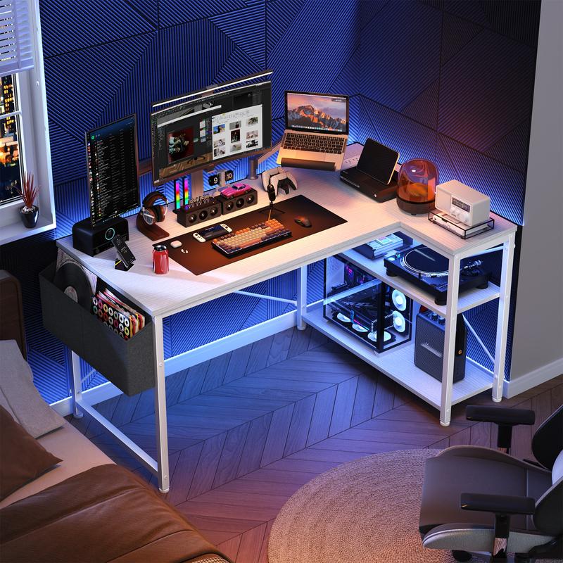 【BlackFriday New Release】Raybee 39''/47'' Gaming Desk L Shaped Computer desk with storage & Power Outlets USB for Home Office & Bedroom,Easy Assemble and Space-Saving,Gaming Equipment 【BlackFriday New Release】Raybee 39''/47'' Gaming Desk L Shaped Computer desk with storage & Power Outlets USB for Home Office & Bedroom,Easy Assemble and Space-Saving,Gaming Equipment