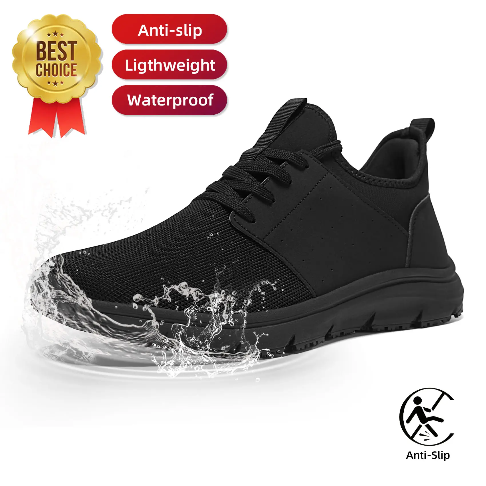 Men's & Women's Casual EVA Rubber Work Clogs - Non-Slip Work Shoes, Lightweight, Water Resistant, Round Toe, Low Top, Casual Trainers, Walking Shoes for Restaurant, Nursing Use