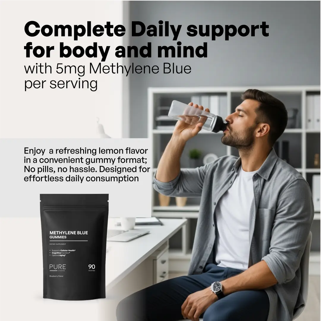 Pure Vitamins Methylene Blue Gummies – 5mg per Serving | Blueberry ...