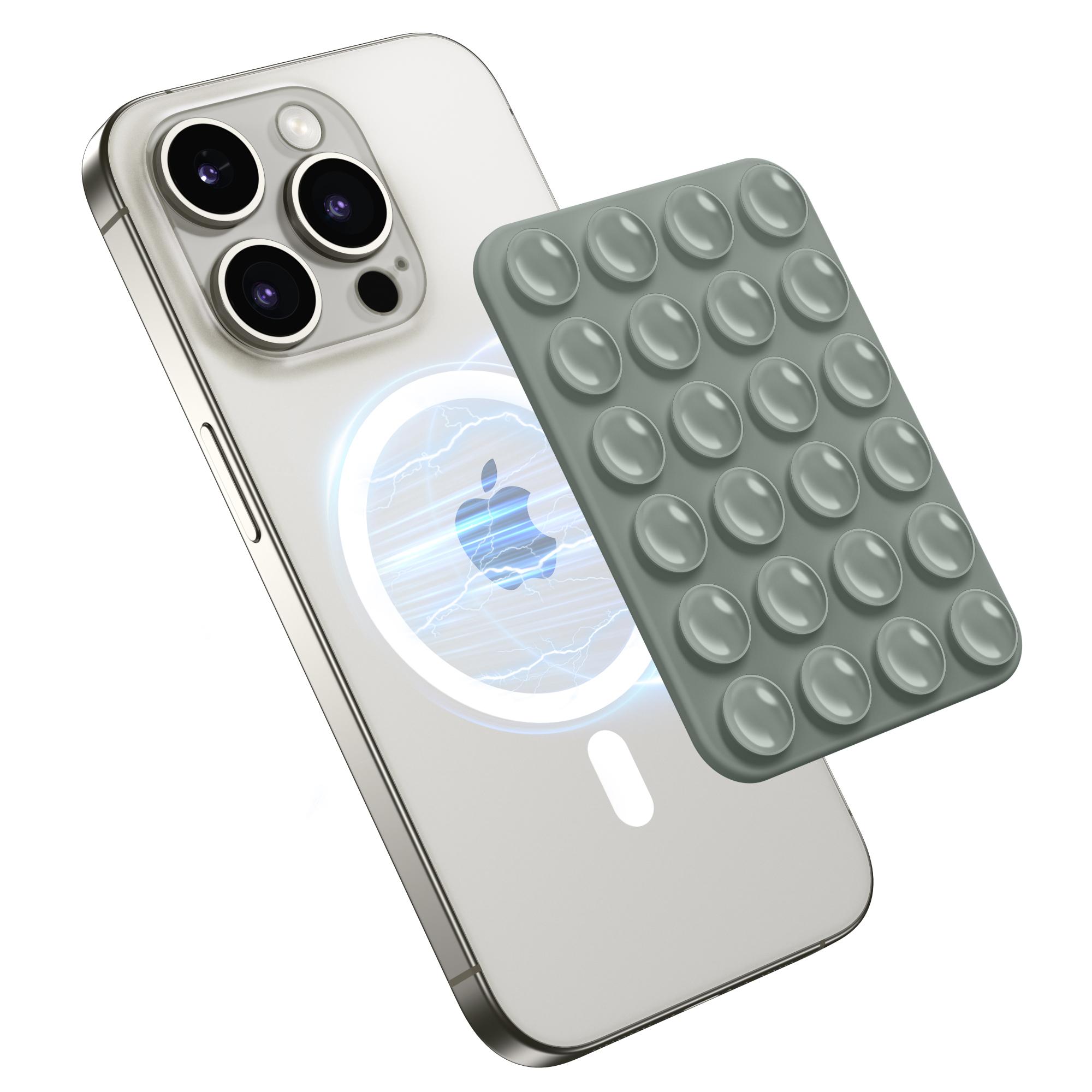 Magnetic Suction Cup Phone Mount | Detachable Suction Phone Grip | Hands-Free MagSafe Suction Mount for Phone Accessories Metal NO-Stick Hot Pink