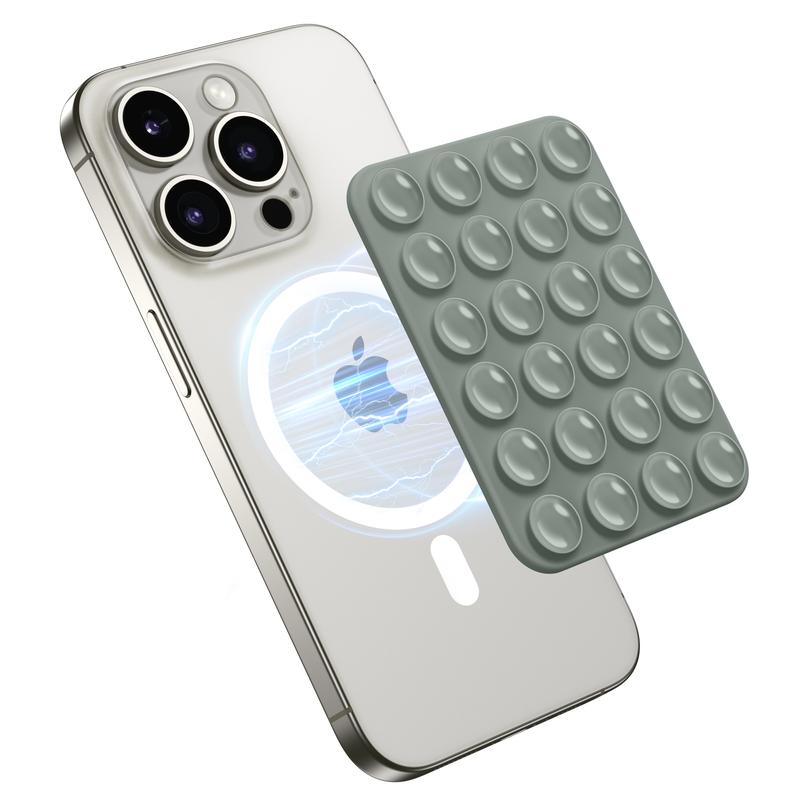 Magnetic Suction Cup Phone Mount | Detachable Suction Phone Grip | Hands-Free MagSafe Suction Mount for Phone Accessories Metal NO-Stick Hot Pink