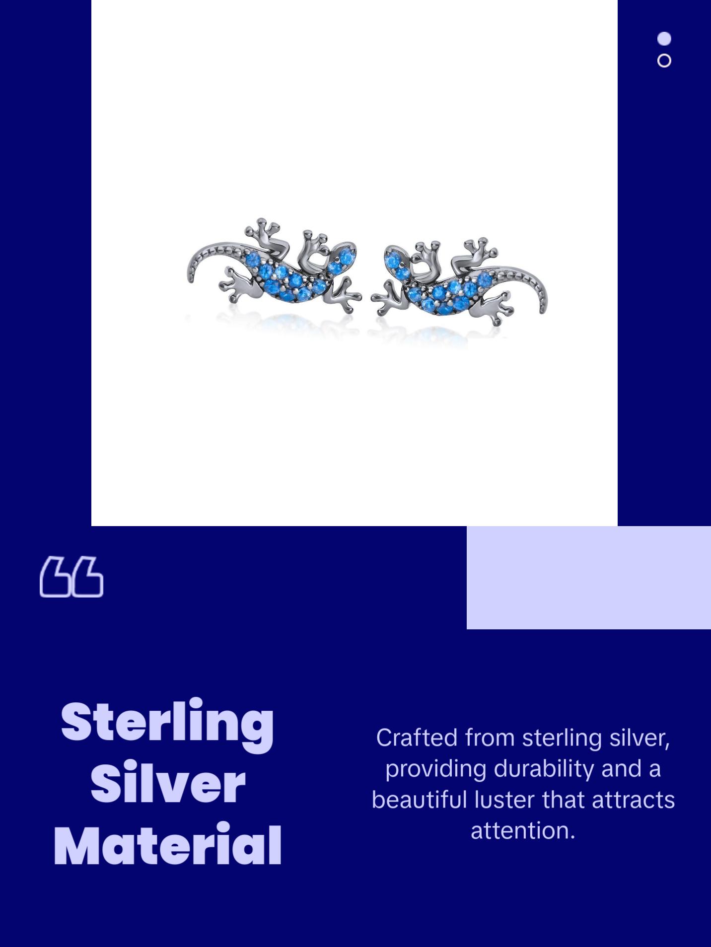 Silver Lizard Earrings - Good Luck Gecko Earrings