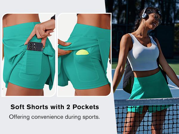 PINSPARK Womens Tennis Skirts High Waisted Golf Skorts with 2 Pockets Side Slit Athletic Skirt for Workout Pickleball Sports PINSPARK Womens Tennis Skirts High Waisted Golf Skorts with 2 Pockets Side Slit Athletic Skirt for Workout Pickleball Sports