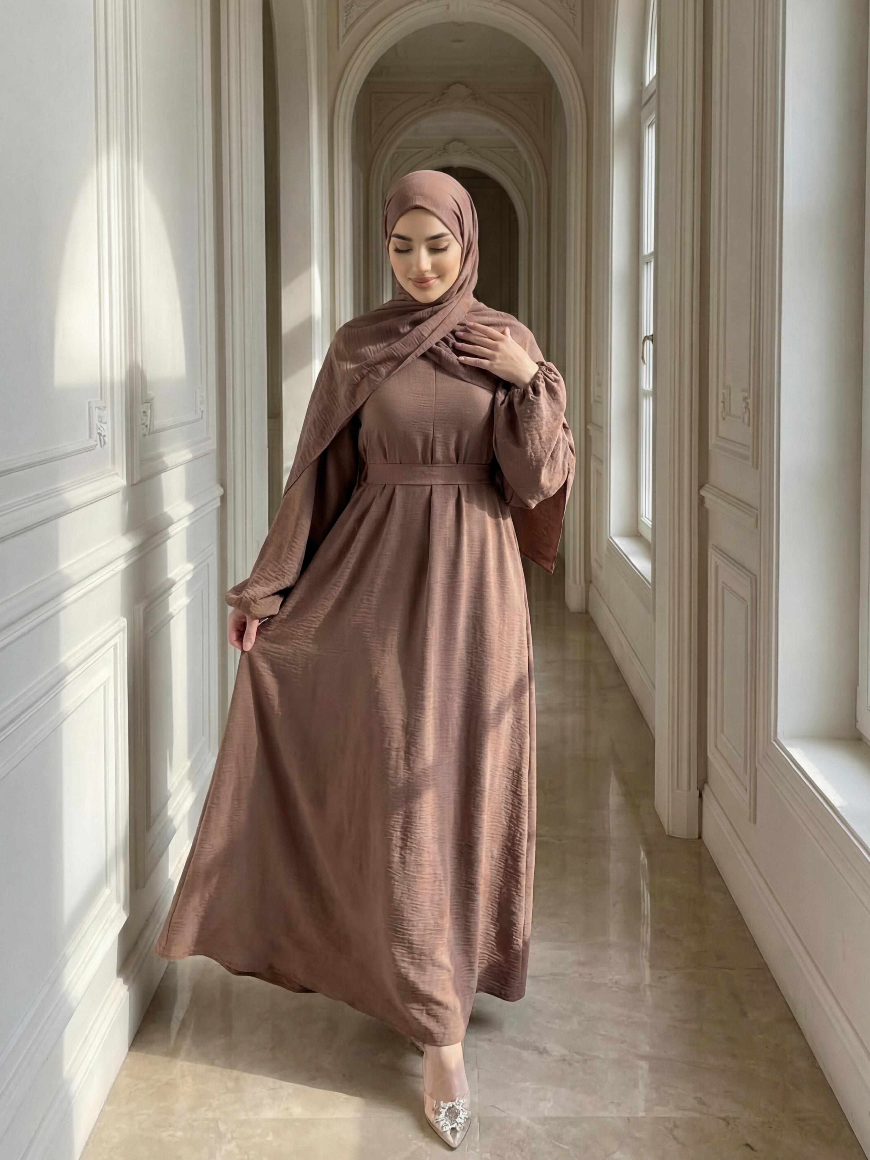 CL20 Women's Solid Color Elegant Abaya Dress, Wrinkle-free fabric Abaya Is Suitable For Daily Wear, Travel And Party,Simple and casual Modesty Muslim,Fashionweek Modern Pastel