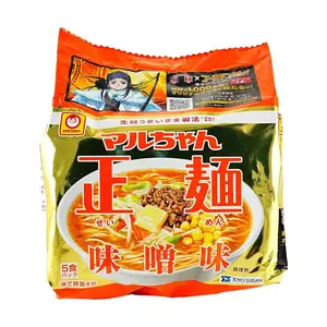 Maruchan Seimen Japanese Ramen Miso Flavor 5-Pack Instant Noodles - Authentic Japanese Style Noodles, Savory Miso Broth, Quick & Easy Meal (540g)