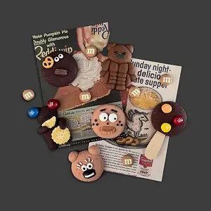Cute Cartoon Fridge Magnets Set, 3D Chocolate & Bear Refrigerator Magnets, Funny Food Magnet Decorations for Kitchen, Locker, Office Whiteboard & Home Decor