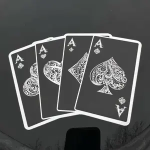 Premium Ace of Spades Chrome Stickers - Ornate & Dripping Playing Card Decals - Aesthetic Waterproof Vinyl for Car, Laptop & Water Bottles