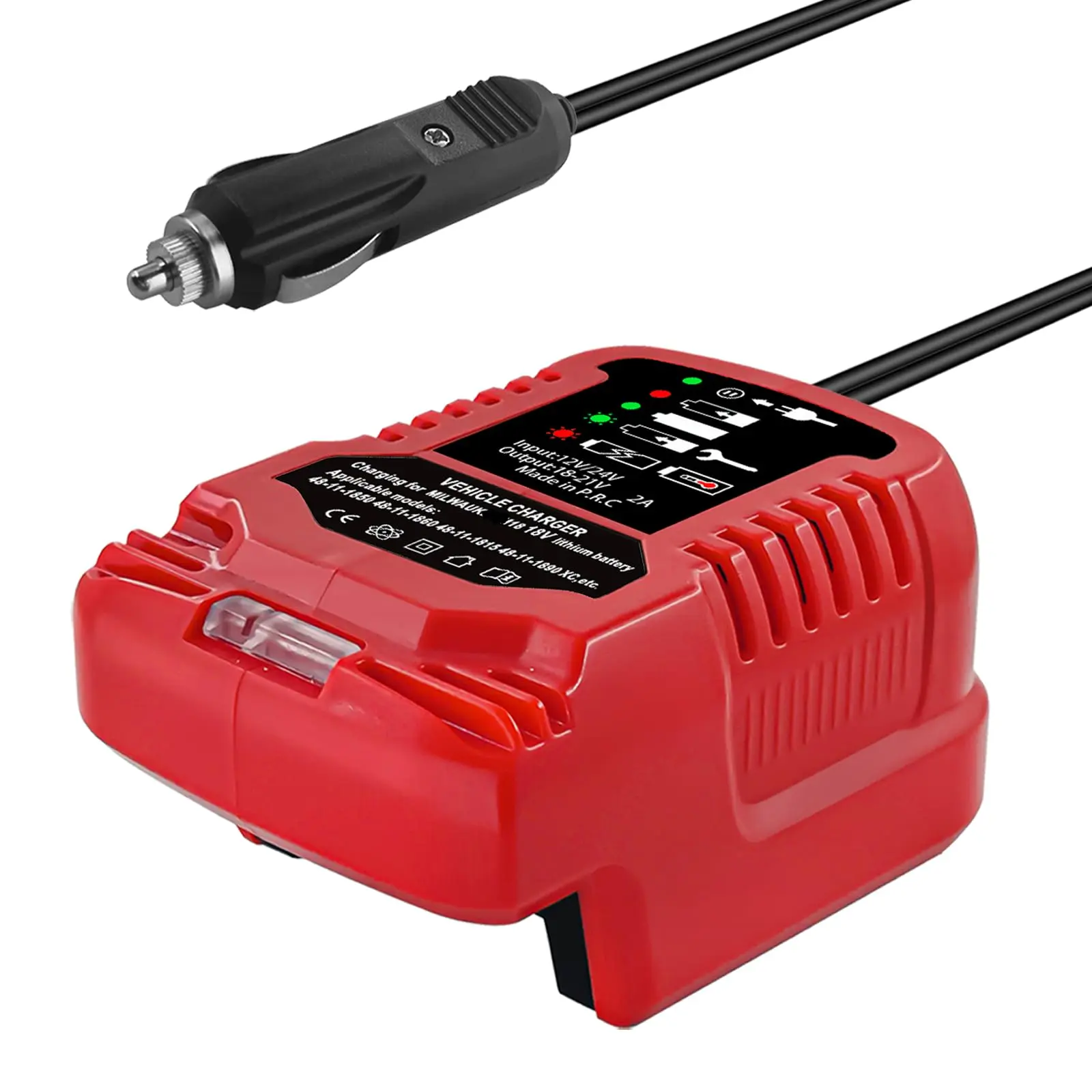 Car Charger for Milwaukee for M18 18V Battery, Mini Portable 12V Cigarette Lighter Charger Car Charger for Milwaukee for M18 18V Battery, Mini Portable 12V Cigarette Lighter Charger