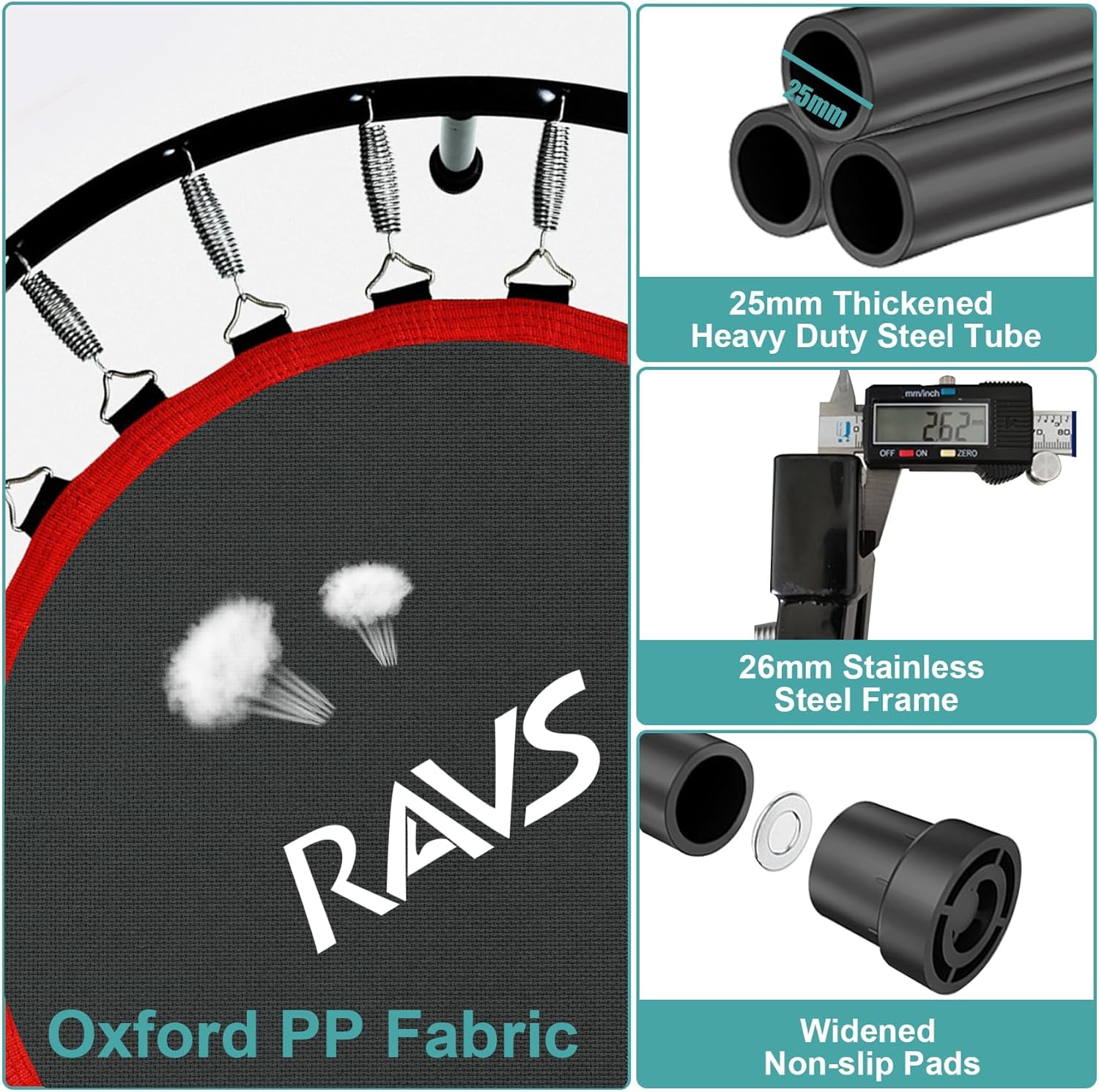 48" Foldable Home Fitness Trampoline with Adjustable Handles & Resistance Bands – for Adults & Kids, Indoor/Outdoor Exercise Equipment 48" Foldable Home Fitness Trampoline with Adjustable Handles & Resistance Bands – for Adults & Kids, Indoor/Outdoor Exercise Equipment