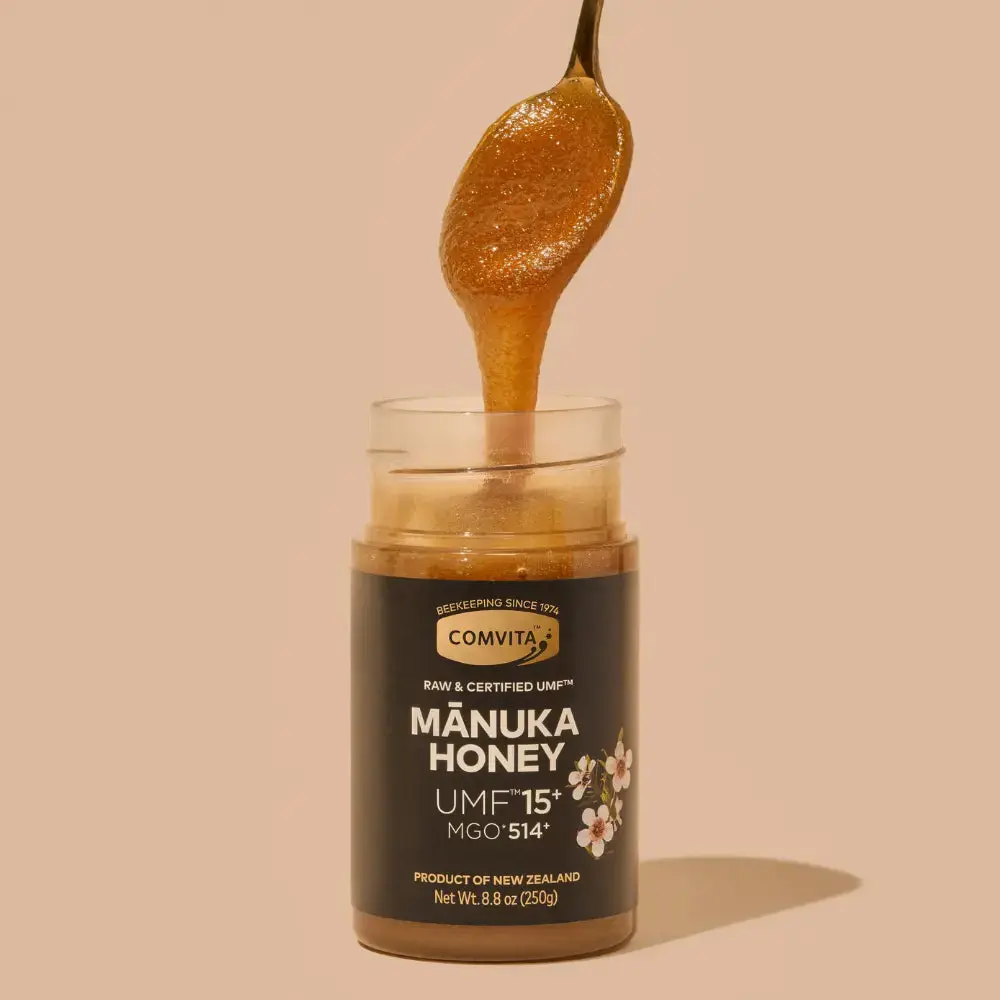 Comvita UMF 15+ Mānuka Honey Raw Wild & Unpasteurized 8.8 oz 250g Non-GMO Verified BPA Free Certified UMF MGO 514+ Gut & Immune Support