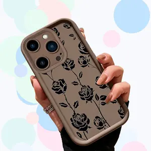 Elegant Black Rose Lucky Phone Case, Slim Shockproof Protective Cover for iPhone 11 12 13 14 15 16 promax 17 Pro Max & Samsung S23 S24 S25 Ultra Plus, Lightweight & Durable Scratch-Resistant Cover