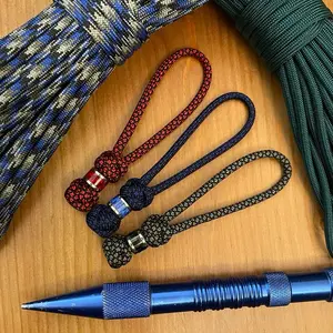 Paracord Knife Lanyard - Diamond Knot with Woven Design Color Pattern Bead