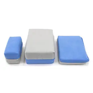 [Saver Applicator] Suede Microfiber Applicator Sponge with Plastic Barrier - Blue & Gray - 12 pack