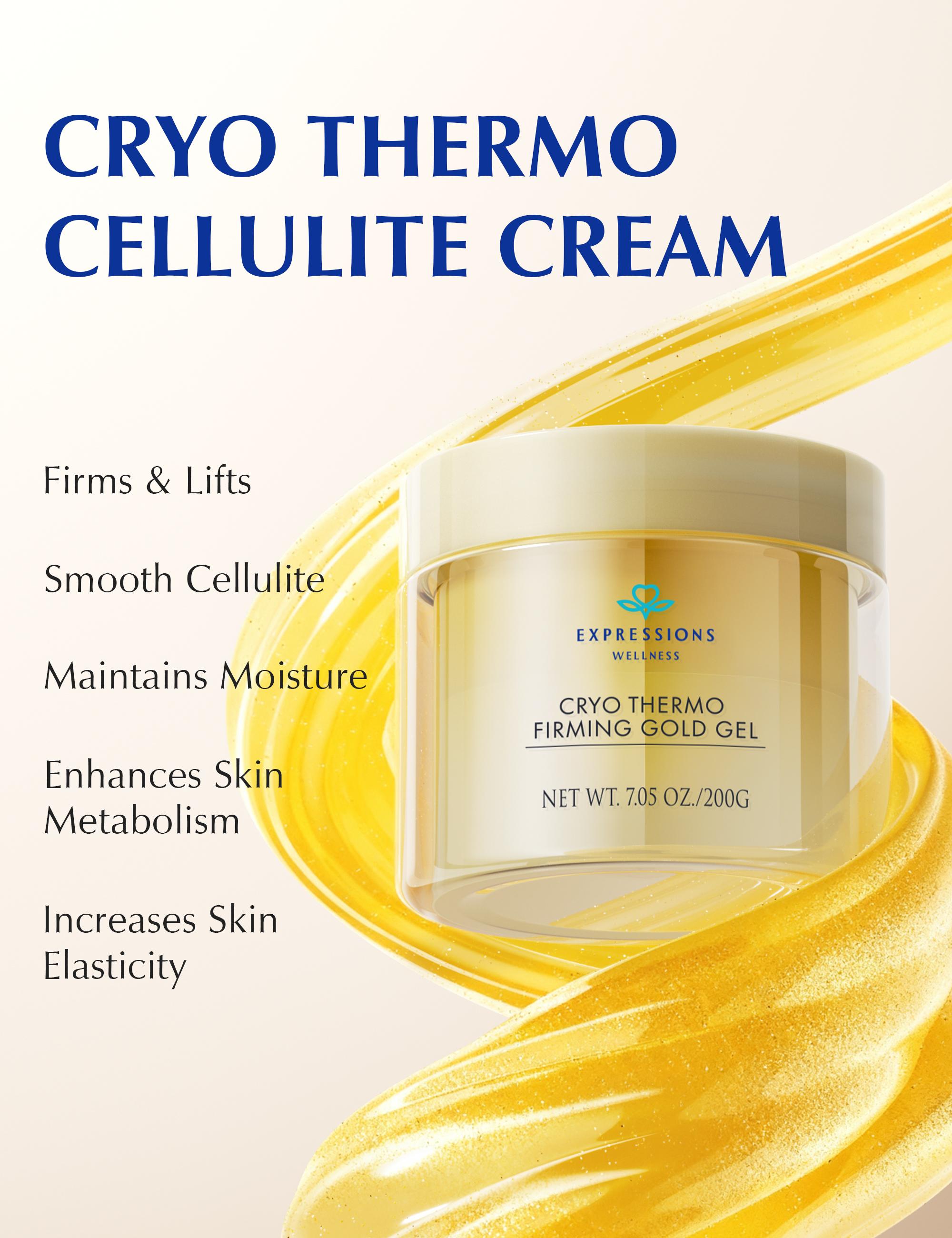 15-Day Fast-Acting Anti Cellulite Sculpting & Tightening Burn Gold Massage Cream | Cryo Thermo Firming Gold Gel for Belly Thigh Butt & Arm Firming Toning Moisturizing Sculpting & Smoothing|Unisex Body Contouring Treatment for Men & Women |200 G