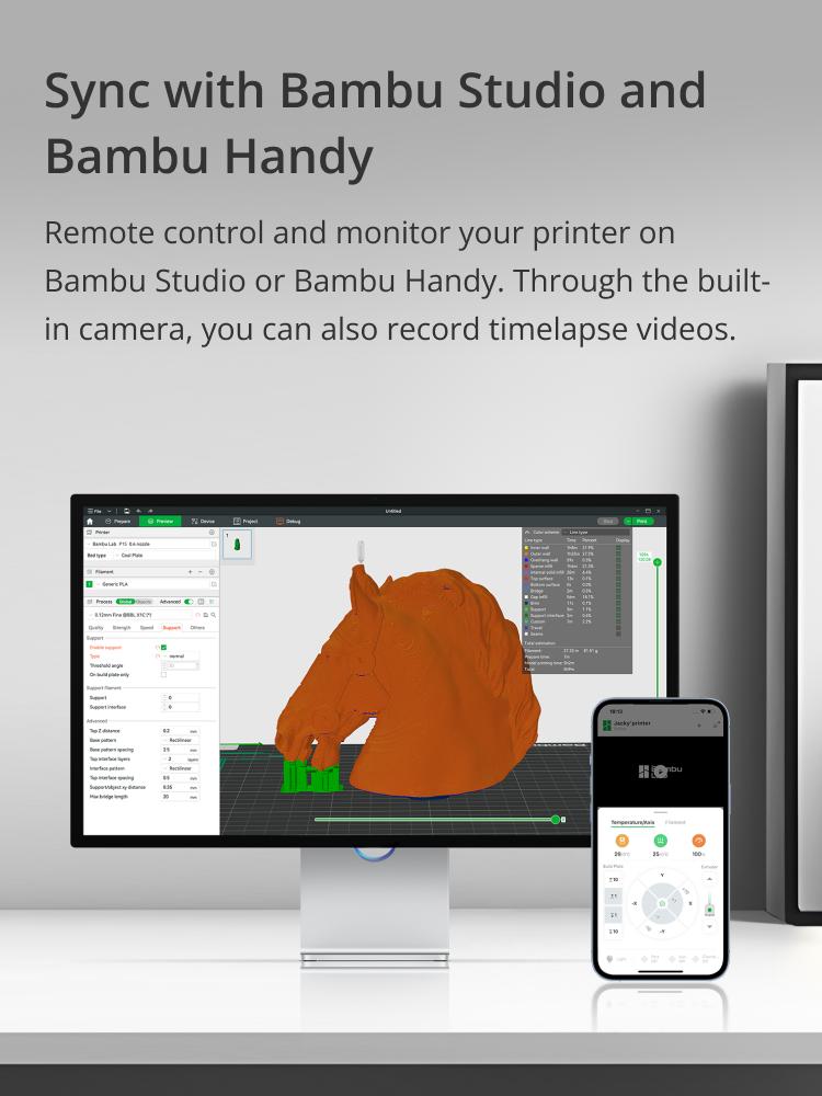 Bambu Lab A1 Mini 3D Printer, Support Multi-Color 3D Printing, Set Up in 20 Mins, High Speed & Precision, Full-Auto Calibration & Active Flow Rate Compensation, ?48 dB Quiet FDM 3D Printers