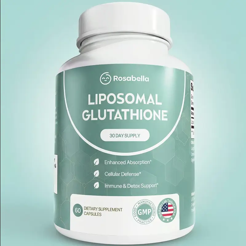 Liposomal Glutathione Capsules -Skin Glow, Immune & Detox Support (60 Count) Rosabella