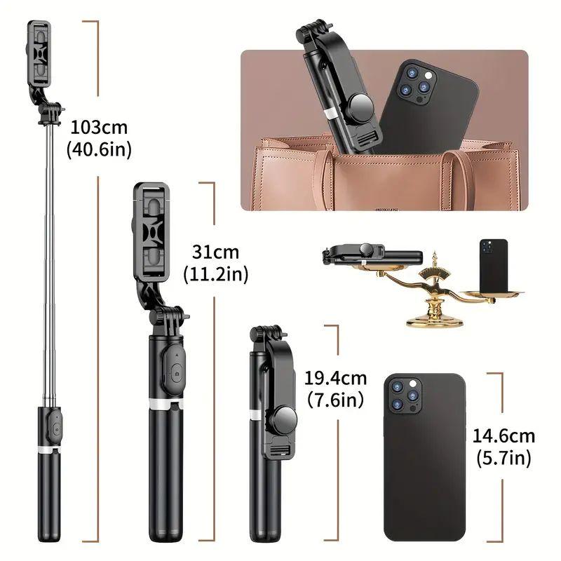 【FaddishDeal】Smartphone selfie stick, self-balancing with remote control, can be rotated 360 degrees, for video recording of the phone stabilizer Cellphone.