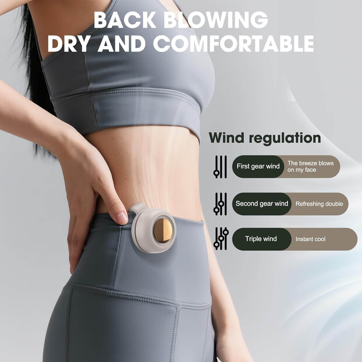 White Portable Mini Bladeless Fan 3-Speed Clip-on Fan for Shirt and Waist LY317