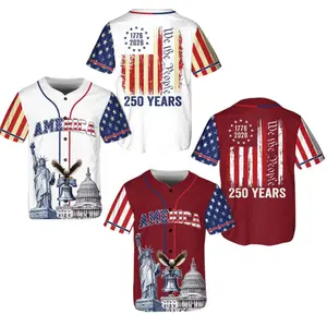 American 250 Years USA Baseball Jersey 2026, Eagle Liberty Bell 4th of July Baseball Shirt, Patriotic 250 Years Baseball Jersey We The People .