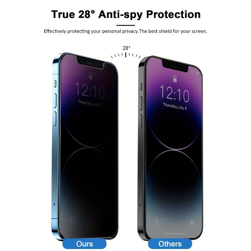 [2+2Pack] iPhone 17/16/15/14/13/12/11 Privacy Screen & Camera Lens Protector - 28° Anti-Peeping 9H Scratch-Resistant Tempered Glass 2.5D Curved Edges 10-Second Bubble-Free Installation Protect Your Phone with Shock-Resistant Cases for Smartphones