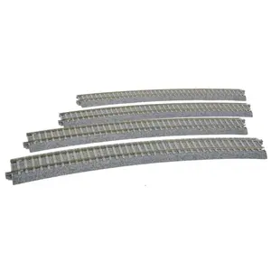 Kato KAT2-242 Superelevated Easement Curve Track w/Concrete Ties - Unitrack -- 28-3/4" 730mm Radius, 22.5 Degree Sections, 1 Each Left & Right, HO Scale