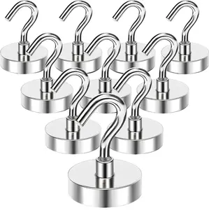 10 Pack Dia Strong Magnetic Hook Hanger N52 Neodymium Clamping Magnet Hooks