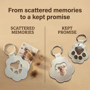 The Memory Keeper 2-in-1 Pet Fur Memory Charm DIY Keychain & Necklace Pendant for Cat or Dog Fur & Photo Handmade Memorial Gift for Pet Lovers Durable Lightweight