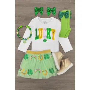 "Lucky" Sequin Charms Skirt Set