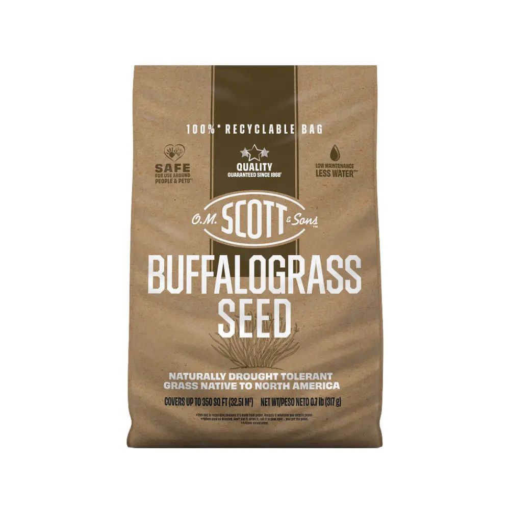 O.M. Scott & Sons Buffalograss Garden Plant Seeds - 0.7 lbs Recyclable Bag, Native Sunny Yard Grass, Drought-Resistant, Low-Maintenance