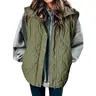 EVALESS Women's Oversize Padded Collared Casual Puffer Vest - Soft Quilted Sleeveless Tops, Button-Zip Up, Lightweight Women's Clothes, 2026 Fashion Green Boyfriend-Style Winter Outerwear (Back to School)