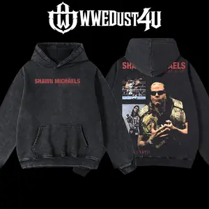 WWEDust4U Retro Vintage Limited Edition Shawn Michaels HBK The Showstopper Hoodie 100% Cotton Blend Pre-washed for Softness Classic Menswear - Fabric