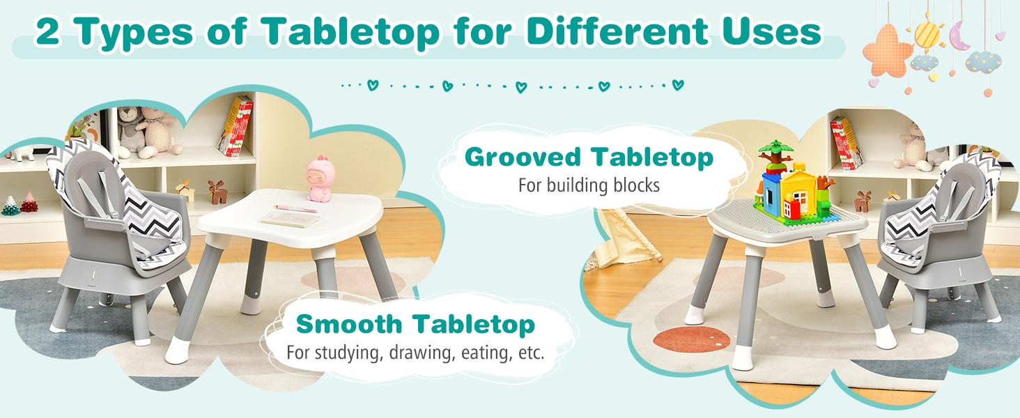 Baby High Chair, Convertible Highchair for Babies & Toddlers | Booster Seat | Table and Chair Set | Infant Feeding Chair with Safety Harness, Removable Tray,Christmas Festival Gift Black Friday Cyber Monday