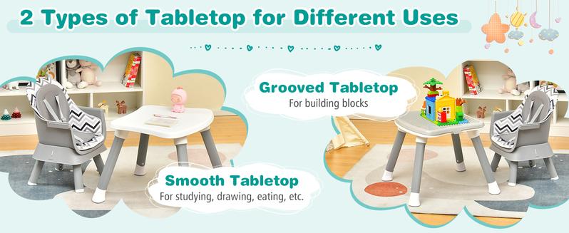 Baby High Chair, Convertible Highchair for Babies & Toddlers | Booster Seat | Table and Chair Set | Infant Feeding Chair with Safety Harness, Removable Tray,Christmas Festival Gift Black Friday Cyber Monday