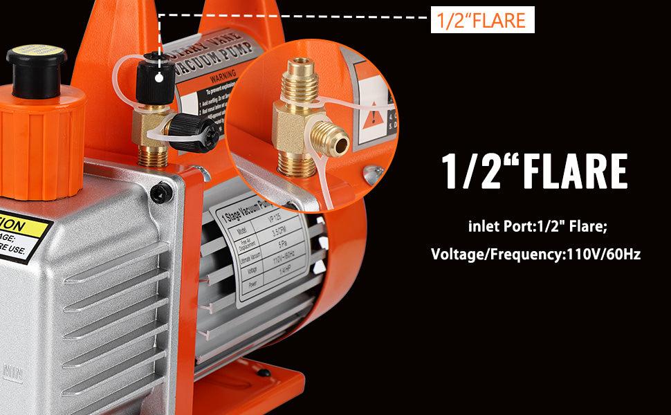 GARVEE Rotary Vane Vacuum Pumps: 5CFM, 4.5CFM, and 3.5CFM Options with 1/2HP, 1/3HP, and 1/4HP Motors for HVAC, Refrigerant Handling, and Vacuum Packaging, Complete with Oil Bottle for Enhanced Efficiency.