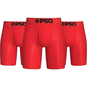 PSD Underwear Men's Modal Red Boxer Briefs 3-Pack