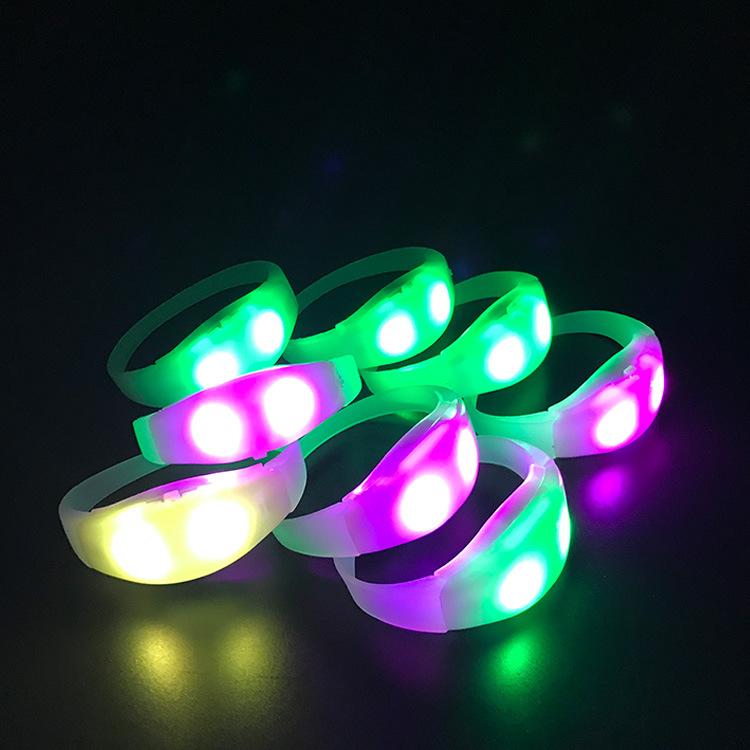 20/50/100Pcs Colorful LED Glow Bracelets Sound Activated LED Bracelets, Light Up Bracelet Music Control 6 Color Changeable,Party Favors for Concerts,Party,Wedding,Birthday,Carnival,Valentine's Day