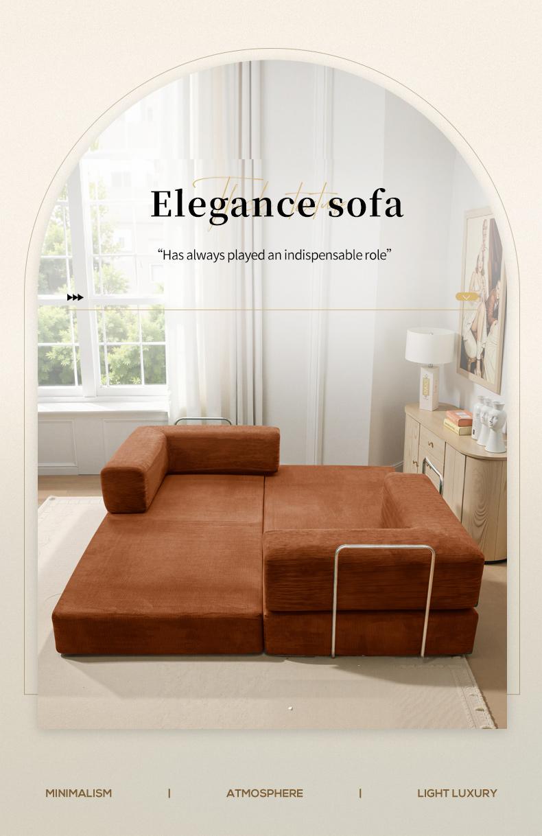 basement  furniture high-quality convertible comfy corduroy fabric couch  pulls  bed multi-functional floor sofa Convertible Modular Fabric Compression Sofa Bed Folding Dual-Purpose 2025 New Small-Sized Rental House Living Room Double Lazy Person Leisure