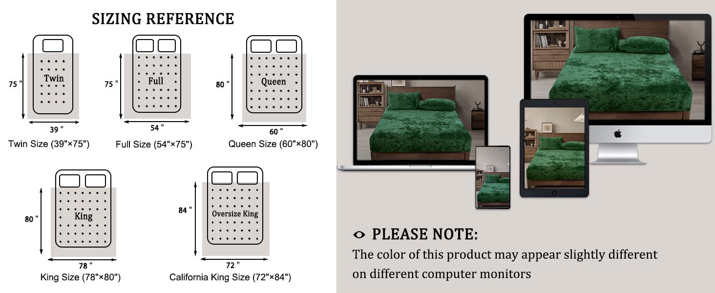 PHF Truly Velvet Fitted Sheet No Pillowcases Bedding Bedroom Suitable for Fall Winter Spring Christmas Gift