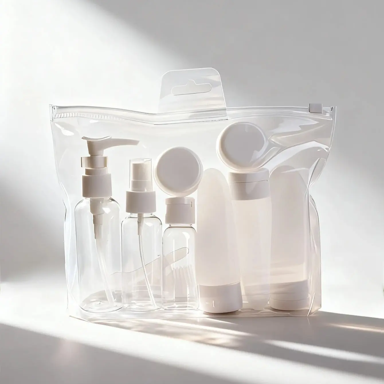 11pcs Hose Clamshell Squeeze Bottle Set, Plastic Storage Bottles, Facial Cleanser & Shampoo Separate Bottles, Travel Cosmetics Shower Gel Lotion Containers