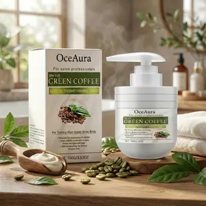 OceAura Green Coffee Bean Firming Body Cream, improves sagging, tightens and lifts, deeply nourishes, enhances elasticity, promotes collagen regeneration, coffee fragrance, light and non-greasy texture, suitable for daily moisturizing of the whole body.