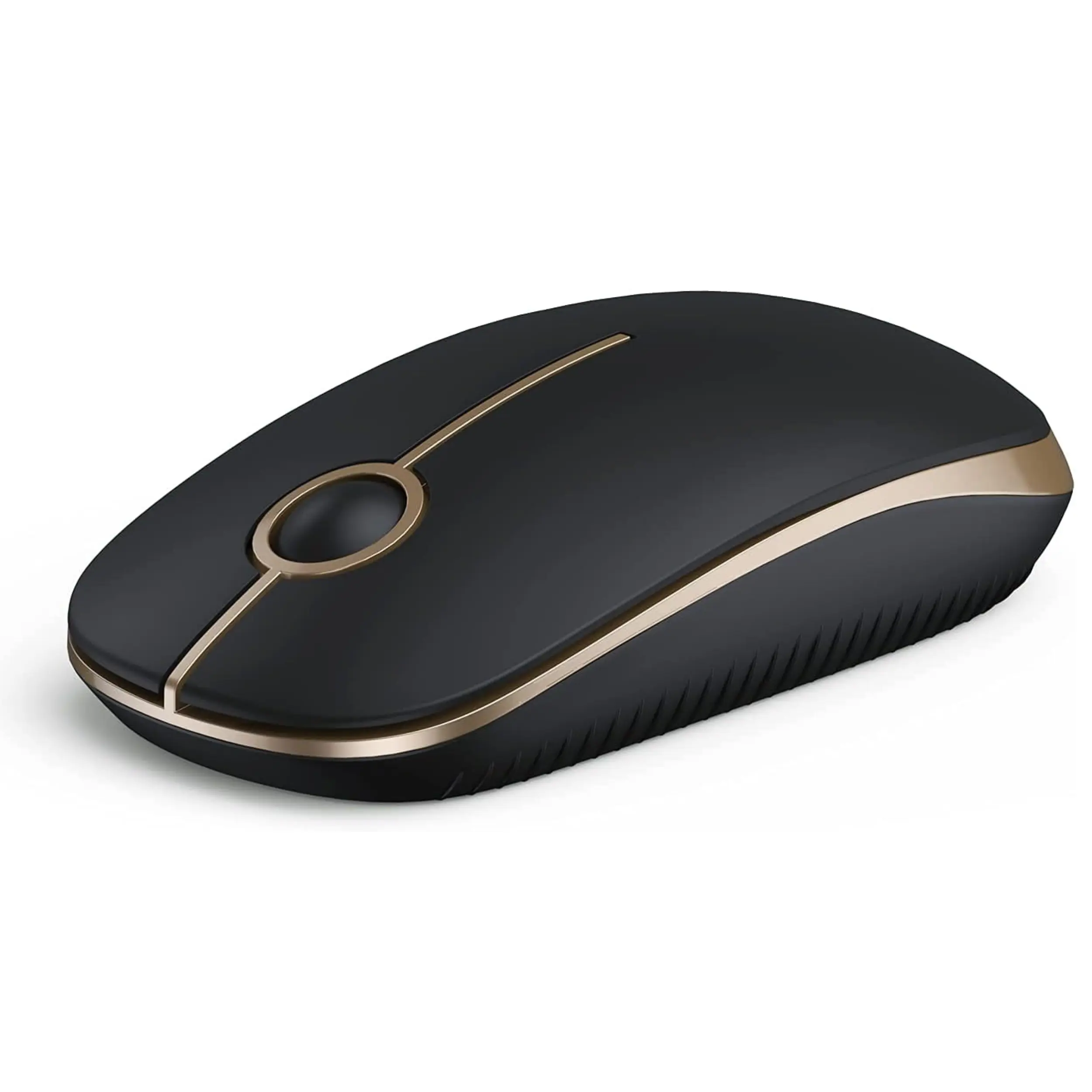 VssoPlor Wireless Mouse, 2.4G Slim Portable Computer Laptop Mouse with Nano Receiver Quiet Silent Optical Mice for Notebook, PC, Laptop, Computer-Black and Gold