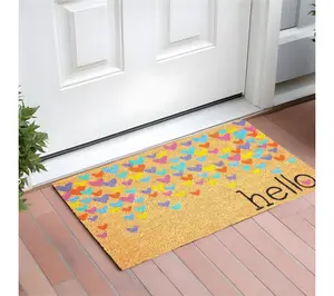 HomeRoots 17" X 29" Multicolor Heart Outdoor Door Mat HomeRoots 17" X 29" Multicolor Heart Outdoor Door Mat