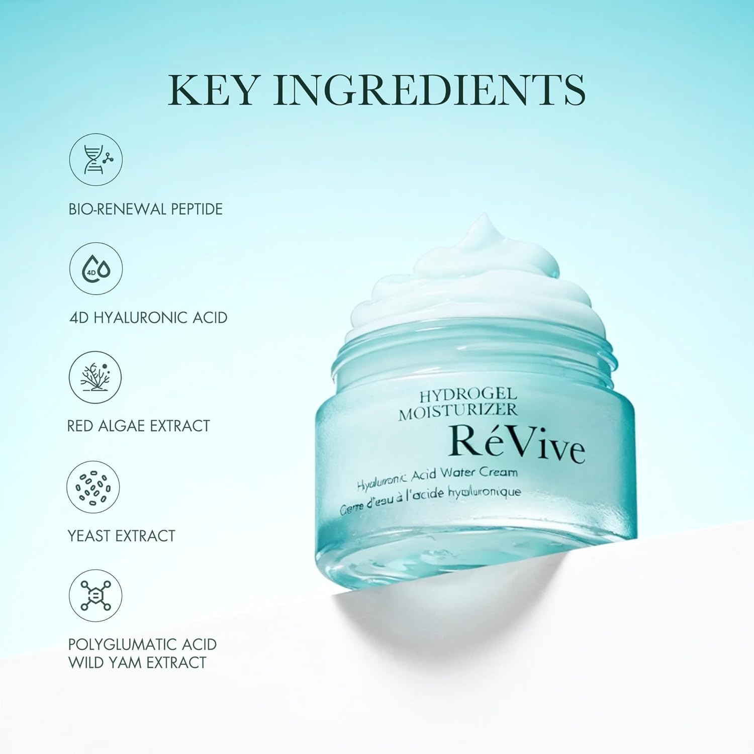 RéVive Hydrogel Moisturizer / Hyaluronic Acid Water Cream - Lightweight Daily Face Moisturizer - Anti Aging Skin Care to Help Prevent Future Signs of Aging, Improve Fine Lines & Boost Skin Radiance (50 ml/1.7 oz)