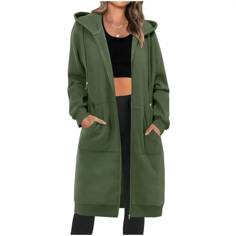 ZEAGOO Women's Zip Up Hoodies Oversized Fleece Long Tunic Sweatshirts Casual Long Sleeve 2025 Fall Hoodie Jacket Coat summerwins,back to school,back to school shopping