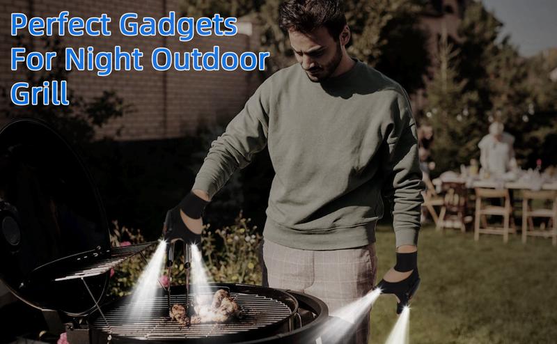[Christmas Gifts]Rechargeable LED Flashlight Gloves, CoolGadget Tool Hands-Free Lights for Fishing RepairingCamping, Birthday Christmas Gifts for Men Dad HimHusband