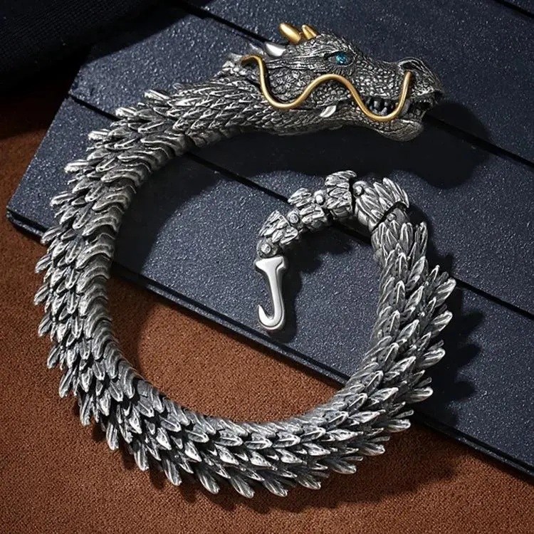 Vintage Dragon Design Bracelet, Punk Style Animal Design Bracelet for Men & Women, Fashion Jewelry for Party Decor, Trendy Exquisite Jewelry, Birthday Gift