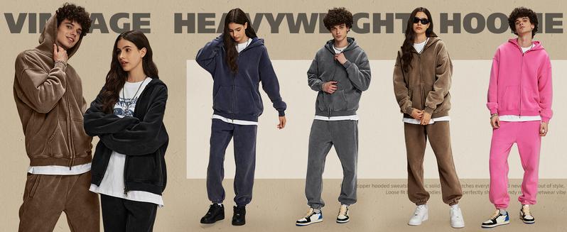 Gihuo Mens Oversized Zip Up Hoodies Jackets Fleece Vintage Acid Wash Cotton Heavyweight Distressed Sweatshirt