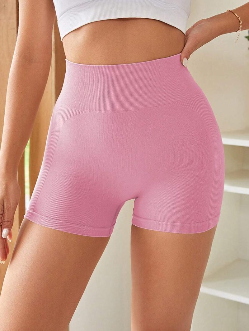 4-Pieces High Waist Tummy Control Side-Ribbed Butt-Lifting Seamless Shorts