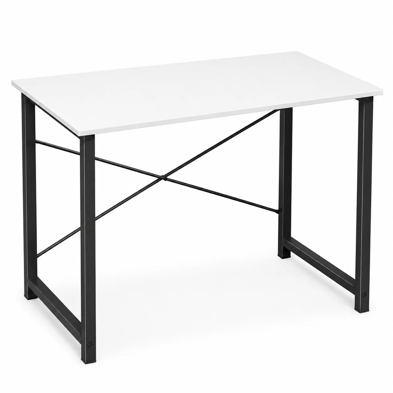 Escritorio Plegable 31" y 40" para Computadora, Mesa Portátil y Compacta, Ahorra Espacio, Escritorio de Escritura Resistente con Refuerzo en X, Estilo Moderno para Dormitorio y Oficina, Color Óxido y Negro
